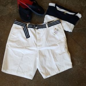 NWT Men's White Cotton Shorts by Macy's Club Room